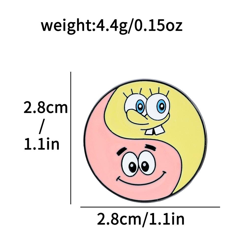 Креативная Личность Губка Боб Квадратные Штаны Металлическая Значок Тай Чи Губка Боб Квадратные Штаны Патрик Звезда Сплав Брошь