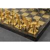 Staunton Inspired Deluxe Schachspiel aus Metall, 12 Zoll, Gold/Schwarz