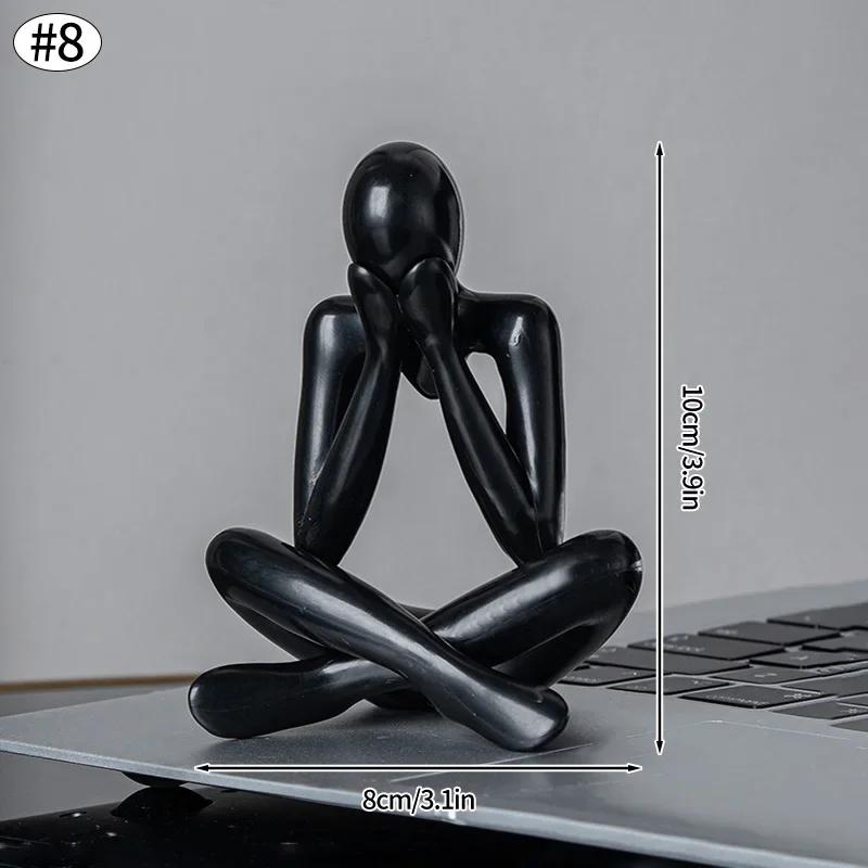

Nordic Abstract Sitting Figure Statue 1/4pcs, Minimalist Resin Desktop Ornament, Modern Home Office Shelf Decor Art Gift