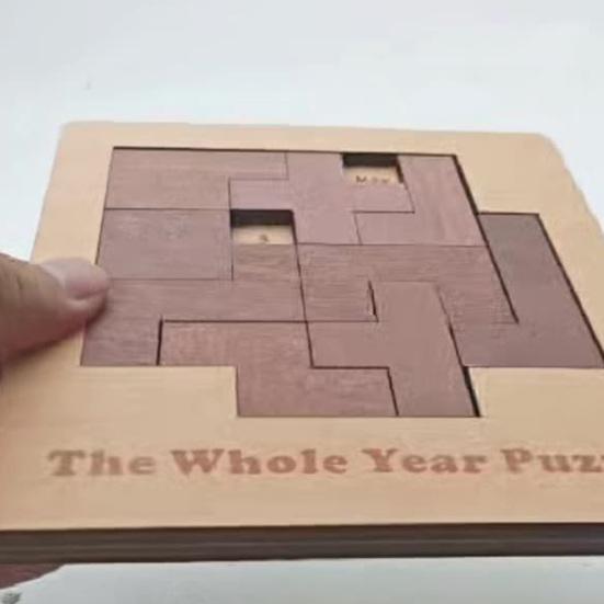 Daily Calendar Puzzle Wooden Puzzle Toy 365 Date Daily Challenge Puzzle Game The Whole Year Puzzle Calendar Gift for Men Women Kids