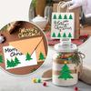 2 Rolls Christmas Hat Stickers 1000 Pcs Glitter Red Santa Hat Stickers Waterproof Self-Adhesive Seal Decals
