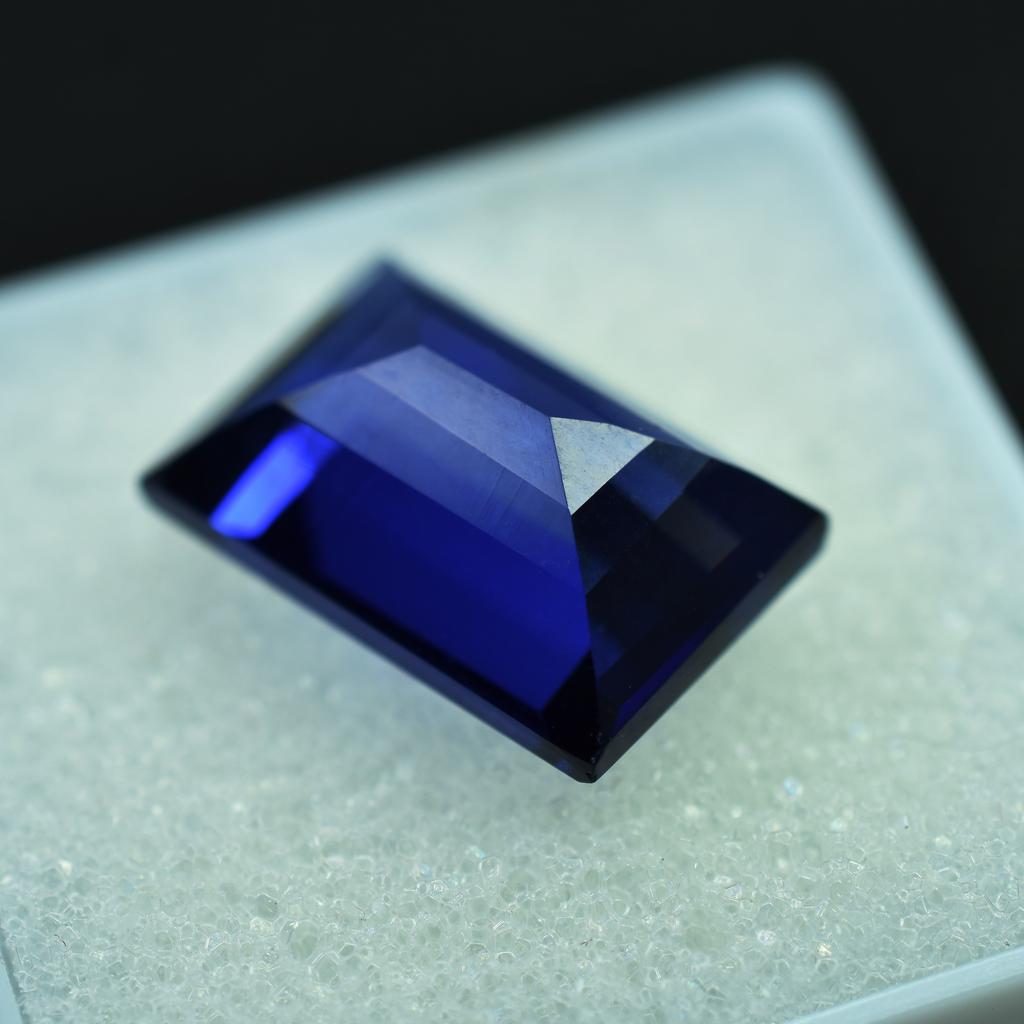 20 Ct Natural Making Jewelry Blue Sapphire Emerald Cut Certified Loose Gemstones