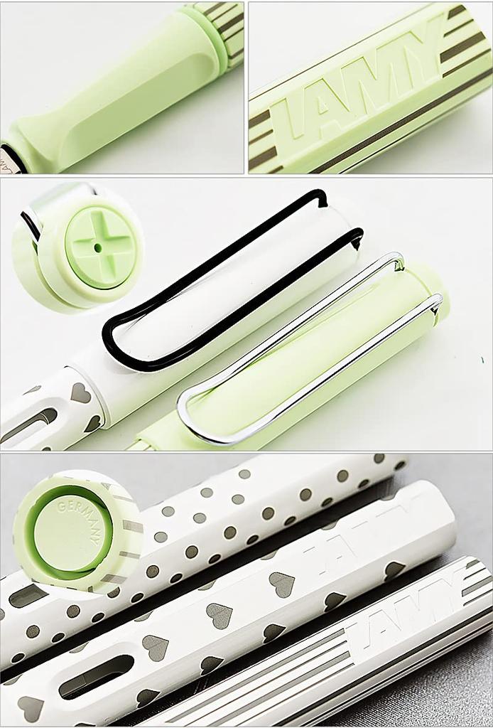 LAMY Safari Heart Green Fountain Limited Edition Fine Nib Pen, 2021, L36MGHT-F, Dual-Use, (F)