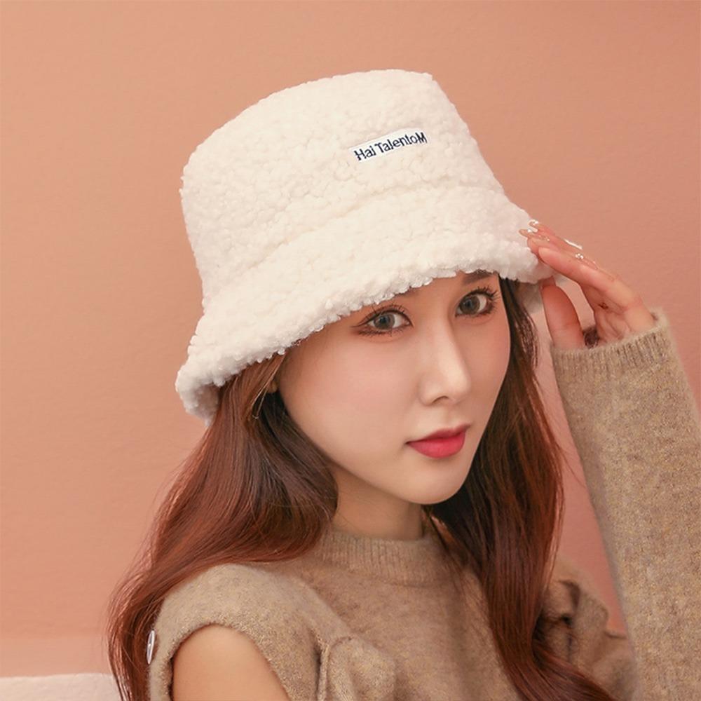 

Thick Warm Fisherman Cap Warm Beanies Panama Hat Portable Bucket Hat Autumn Winter бежевий