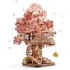 Rolife 3D Puzzle Wooden Sakura Tree House Swing Beginner-Friendly Assembly Kit DIY Creative Model Craft Japanese Style Interior Decoration Home Living