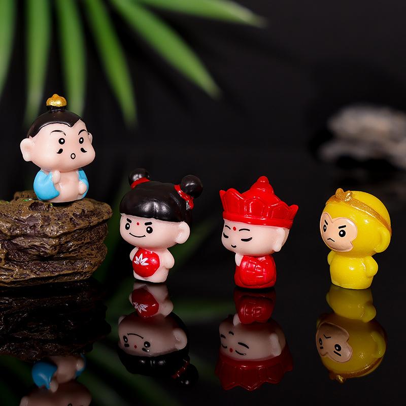 Micro-landscape Journey To The West, Cute Resin Doll, Cartoon Sun Wukong Car Model Decorative Item