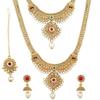 18k Gold Plated Long Short Necklace Combo Stylish Traditional Pearl Jewellery Set for Women
