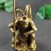 Antique Gold Brass SunWuKong Monkey King Figurines Retro Office Desktop Decoration Miniature Car Ornament Bronze Home Decor