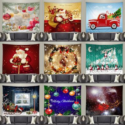 Merry Christmas Santa Claus Decorations Printed Tapestry Home Living Room Bedroom Room Wall Decoration Background Cloth Tapestry