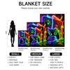 1 Piece Neon Game Controller Theme Flannel Blanket, Perfect for Sofa, Bed, Office. Ideal Gift for Family, Friends, Holidays.