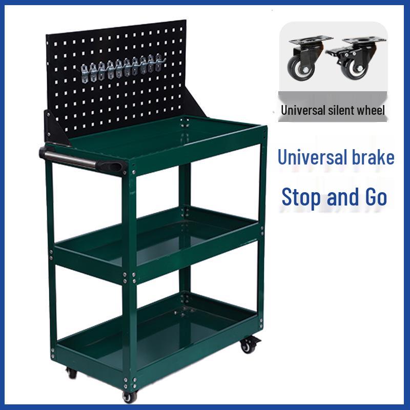 Three-Tier Movable Tool Cart for Workshop Maintenance and Storage