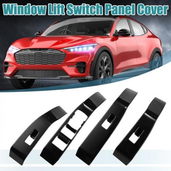 

Glass Lift Panel Decorative Stickers for Ford for Mustang ABS Glossy Black
