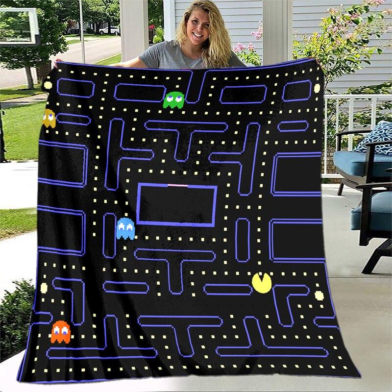 Spelfilt Retrospel Flanellfilt Supermjuk fleece-sängfilt för sovrum Soffa Soffa Tv-filt Gamerfilt