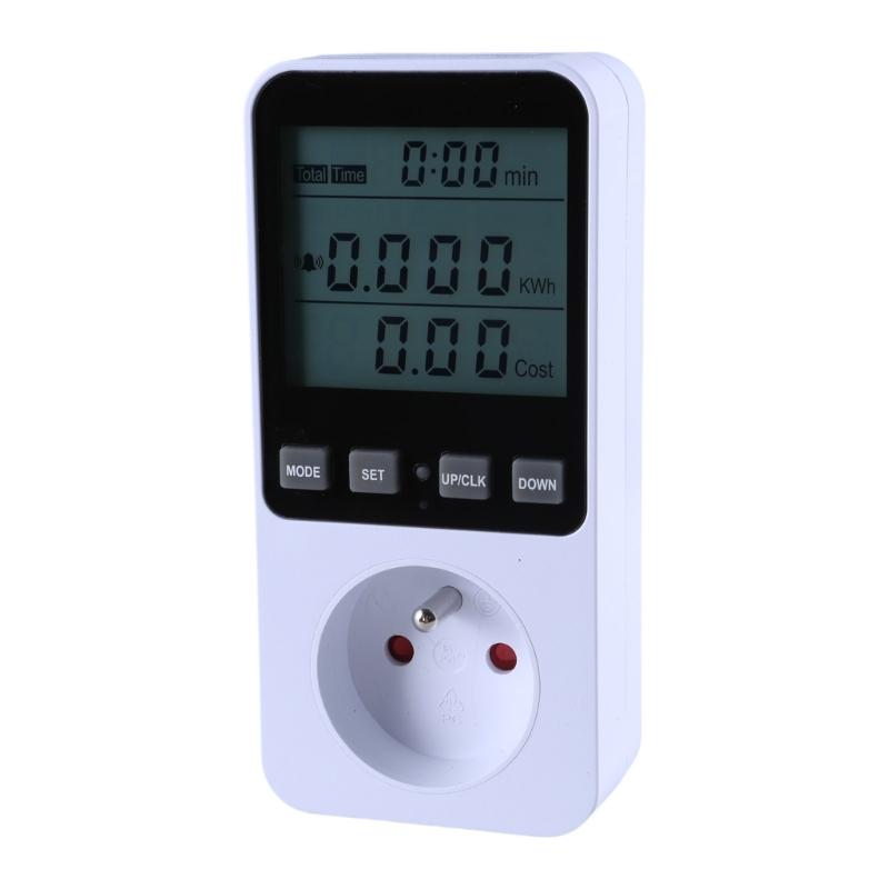 Electricity Usage Monitors Plugs Power Watt Voltages Meter with Digital LCD, Overloads Protections for Energy Saving