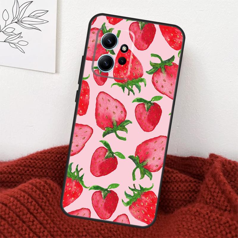 

Strawberry Red Case For Xiaomi Redmi Note 14 13 12 11 10 15 Pro Plus Cover For Redmi 15 15C 10C 12C 13C 14C Redmi Note 10 Pro