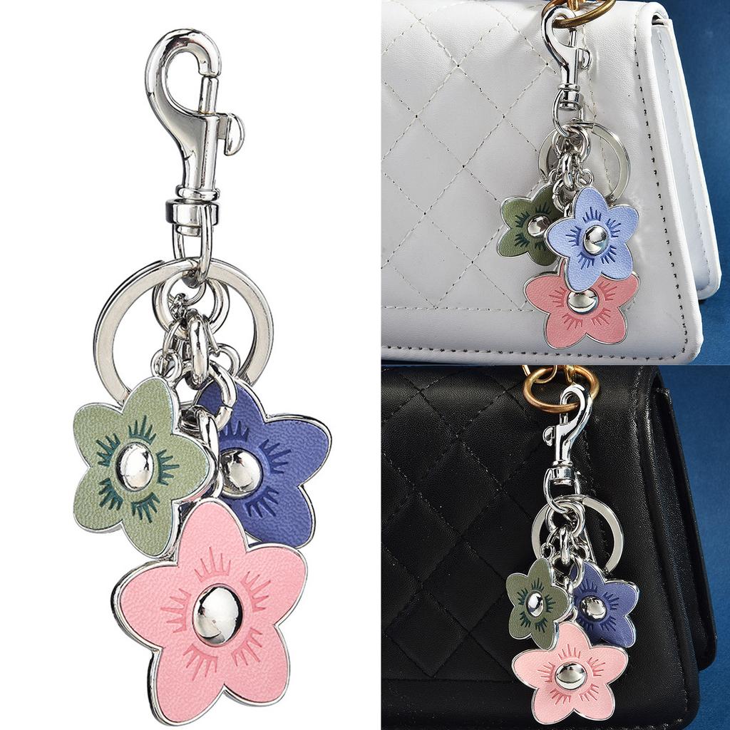 Elegant Flower Keychain Women Handbag Decoration Key Holder Mobile Phone Chain Car Key Accessory for Daily and Party