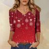Dámské košile s 3/4 rukávem s potiskem Vánoční trička Blůzy Ležérní Nadměrné velikosti Základní topy Pulovr