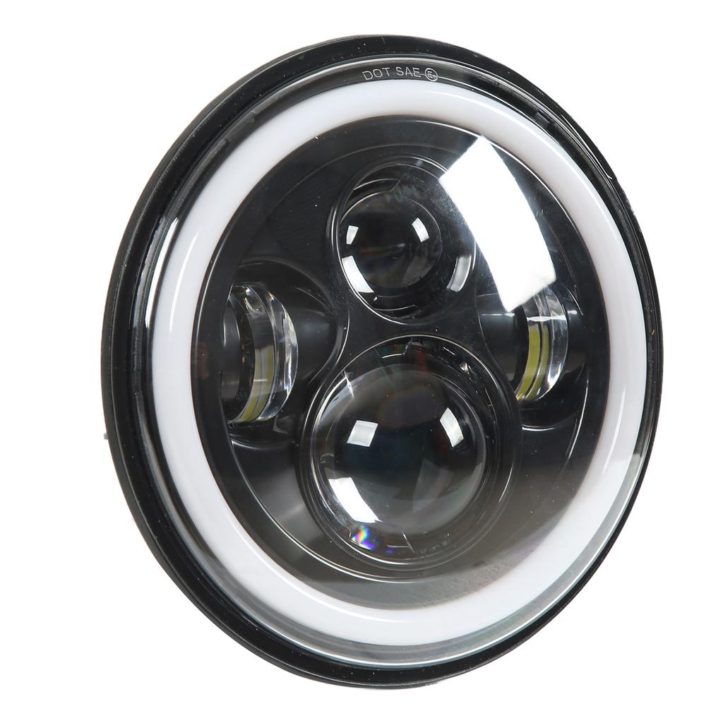 7 Zoll Motorrad LED Angel Eye Scheinwerfer Weiß Gelbes Licht Universal Ersatz für Road Star