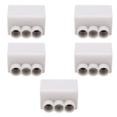 5pcs Quick Terminal Blocks Professional 1 In 2 Out Brass High Power Inline Junction Connector Box