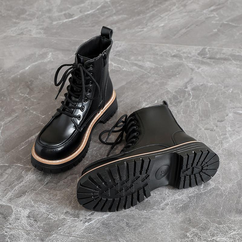 Women’s Winter Boots Casual Short Motorcycle Boots Street Style Black Warm Ankle Boots Plus Size