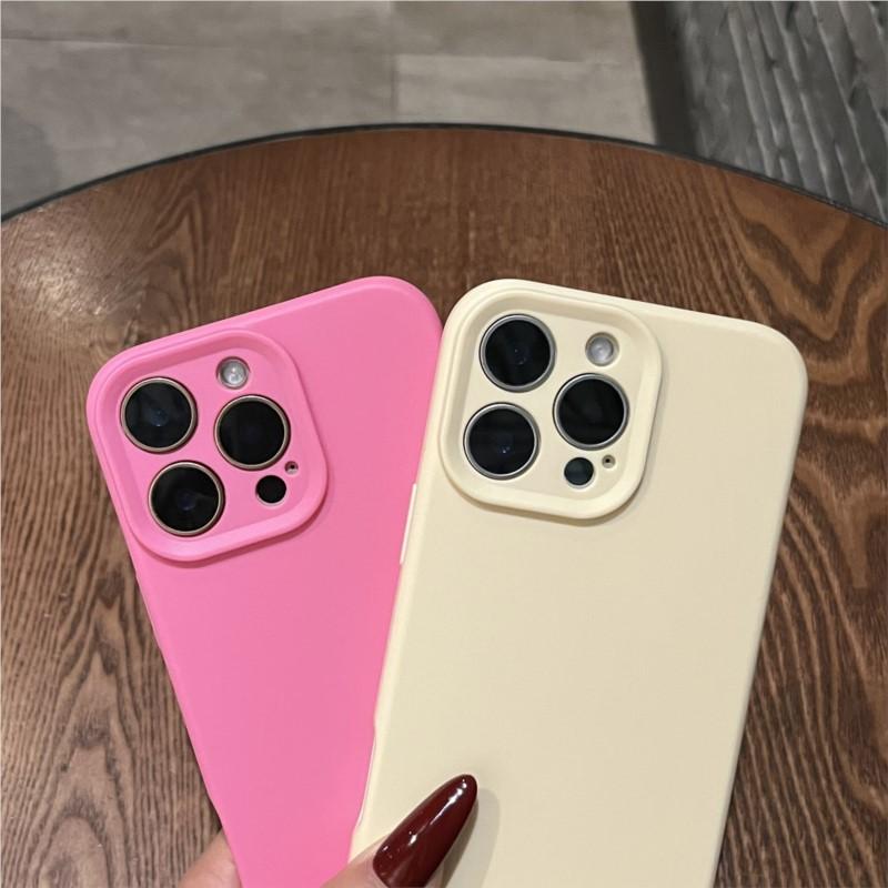 Soft Silicone Candy Color Case for iPhone 16 15 14 Plus 13 12 11 Pro Max Armor Shockproof TPU Rubber Bumper Simple Matte Cover