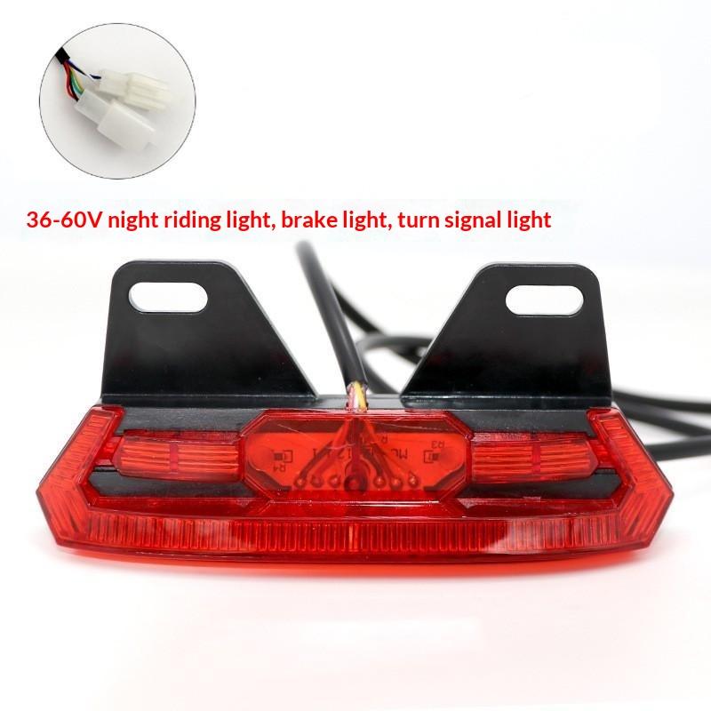 Nízká spotřeba energie 12V 36V 48V 60V LED zadní světlo pro elektrokolo LED směrové světlo Zadní světlo pro jízdu na e-bike D09 36-60V black
