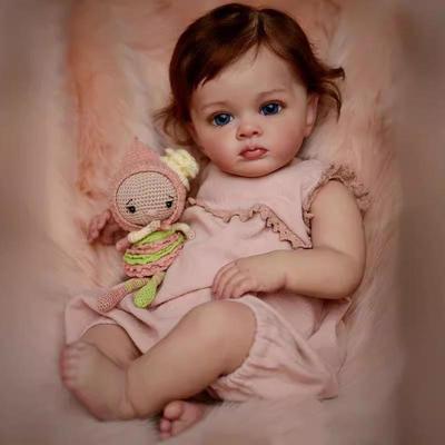 55CM Realistische Reborn-Babypuppe Ultrarealistisch 3D Lebensecht Handgestützte Haartransplantation Sammler-Vinylpuppe zum Verschenken