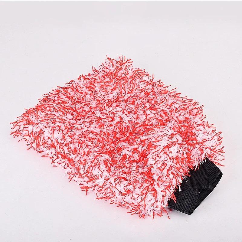 Auto-Reinigungshandschuh Weiche Mikrofaser Verdickter Plüsch Auto-Reinigungswerkzeuge Auto-Detail-Reinigungshandschuh Doppelseitiger Handschuh Autozubehör