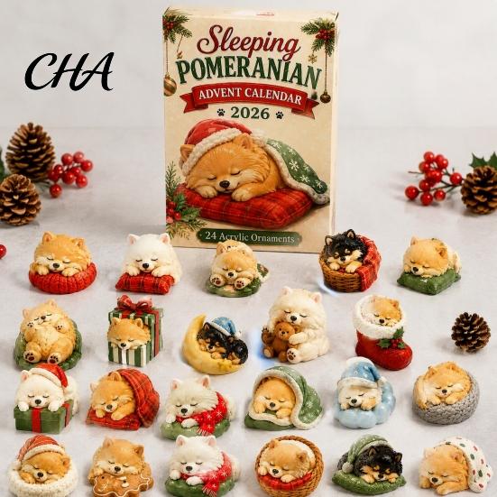 Decorative Hanging Ornaments Dog Advent Calendars 2026, Cute 24 Days Christmas Countdown Tree Pendant Calendar, 2D Acrylic Collectible Figures