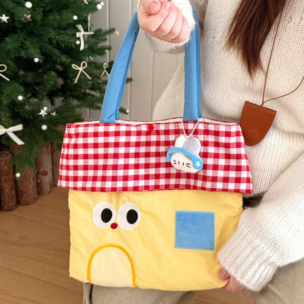 Japanese Style Embroidered Tote Bag Kawaii Cute Shoulder Bag Casual Cartoon Canvas Handbag Outdoor