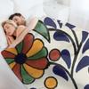 Glazed Talavera Floral On Ceramic Hand Painted Mexican Tile Throw Blanket Thermal Tourist Furrys Cosplay Anime Blankets