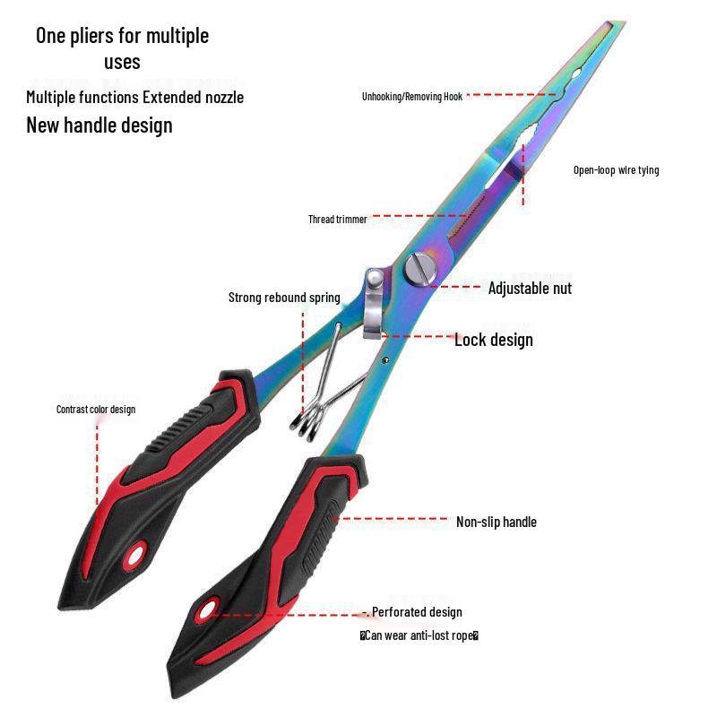 Multifunctional Stainless Steel Fishing Pliers: Hook Remover, Fish Gripper & Scissors