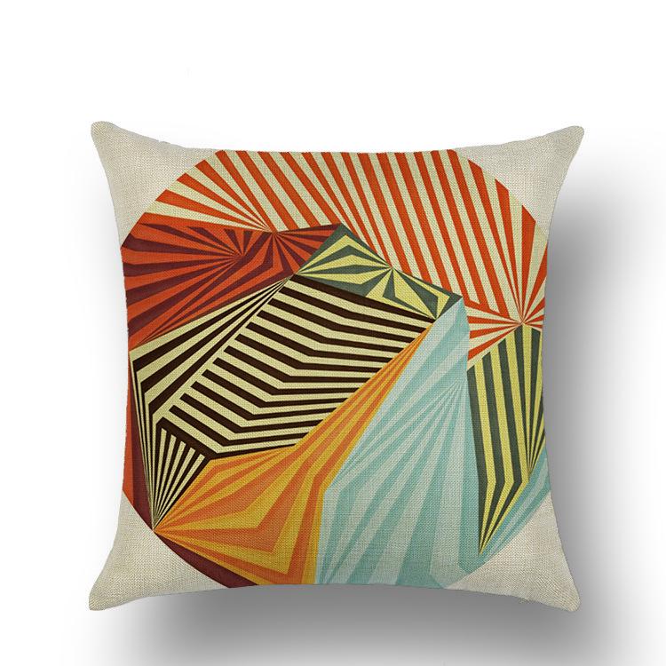 Nordic Style Cartoon Geometric Linen Pillowcase Modern Fashion Taste Sofa Car Cushion Pillowcase