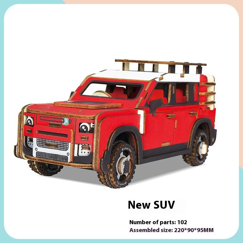 Children's Wooden 3D Puzzle Car Model Ornaments DIY Children's Educational Handmade Toys