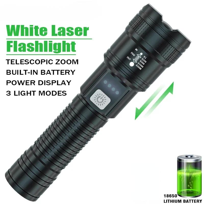 Portable XHP70 LED Flashlight Built In 26650Battery USB Rechargeable Zoom Torch With Tail Warm Light Outdoor Camping Lantern