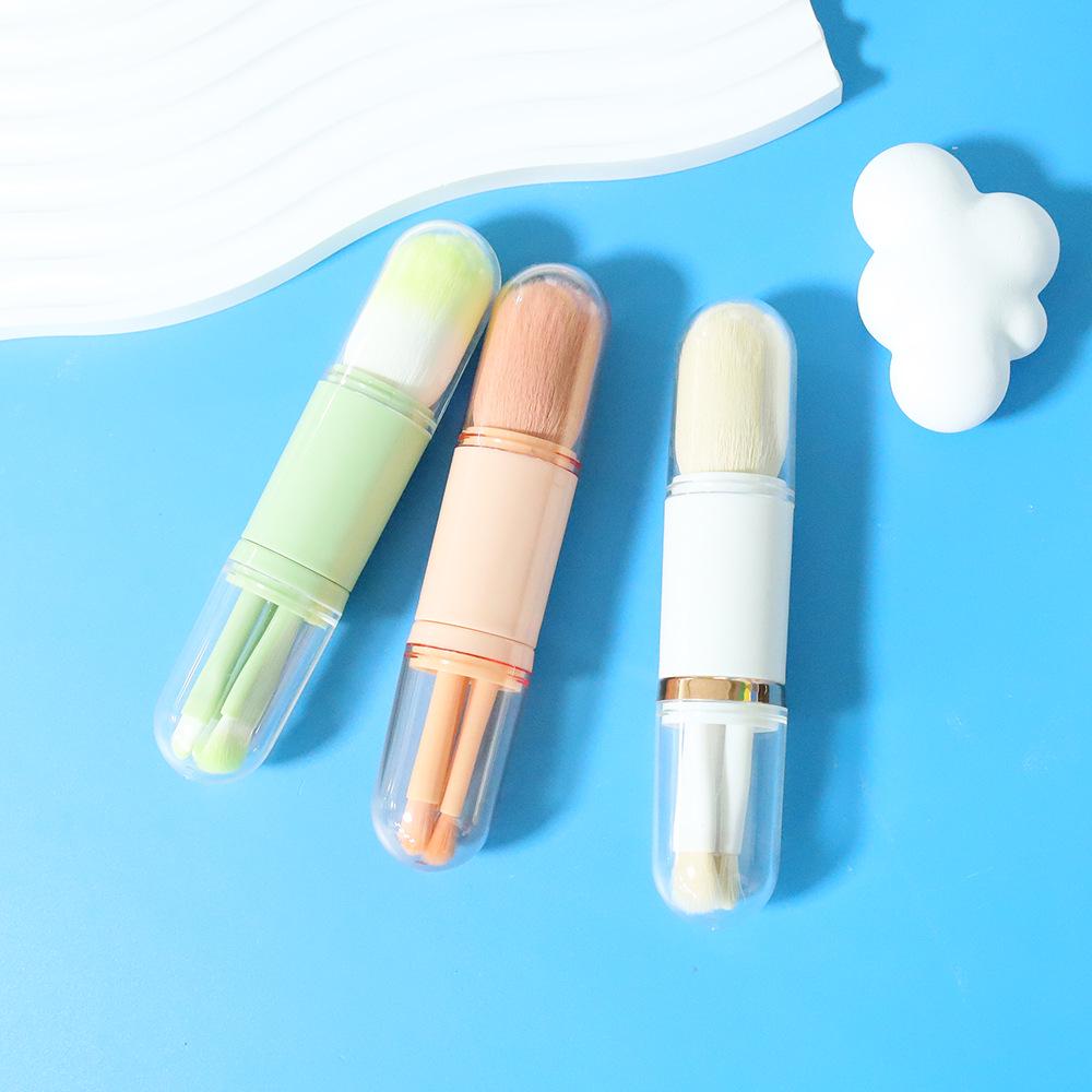

Portable 4-in-1 Retractable Makeup Brush: Mini Eye Brush & Beauty Tool