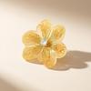 Exaggerated Personality Design Double-Layer Flower Rings for Women, Gold Color Stainless Steel Unique Open Ring, Fashion Jewelry