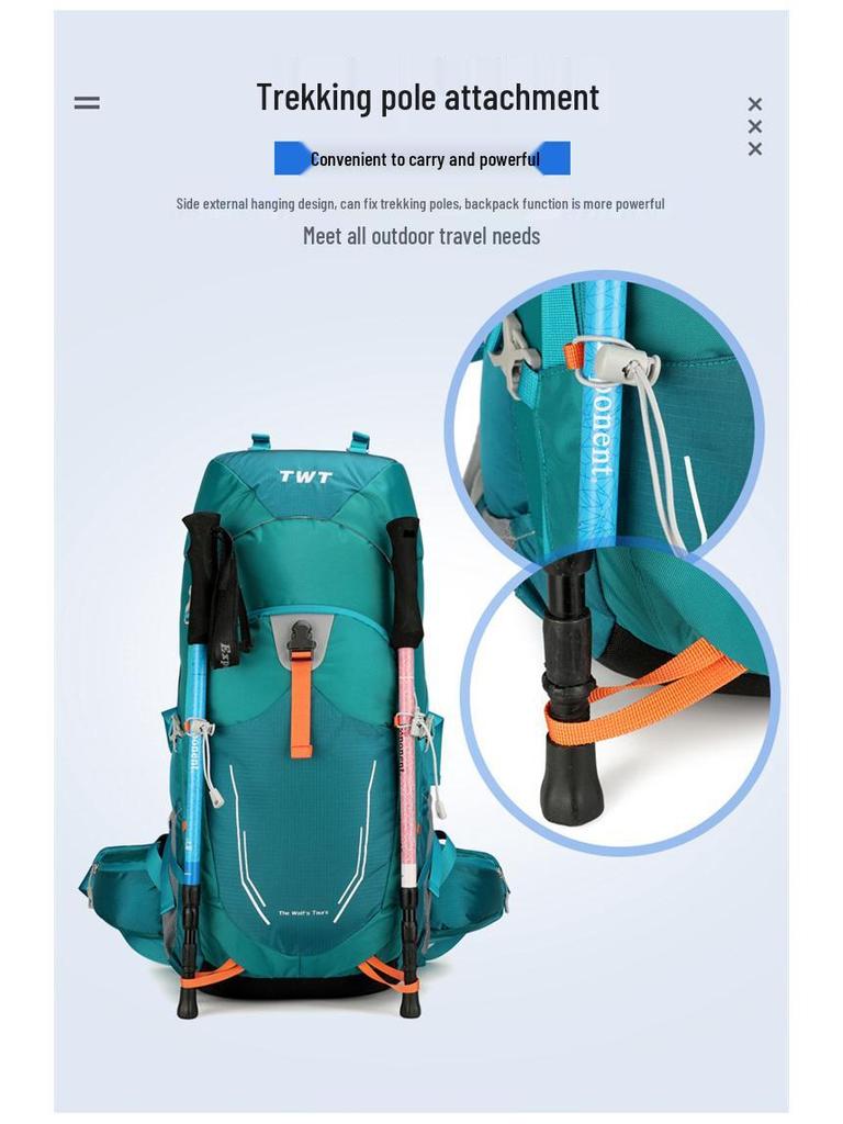 Water-Resistant Multifunctional Hiking & Camping Backpack