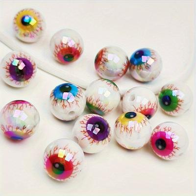 10/20pcs Multi-Color Synthetic Eye Beads - Party & Halloween Accessories, DIY Jewelry Making & Decorative Charms, Suitable for Earrings, Necklaces