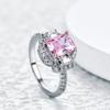 AAAA Pink Cubic Zirconia Ring Suitable for Women's Wedding Luxury Accessories Sparkling  Sterling Silver Fashion