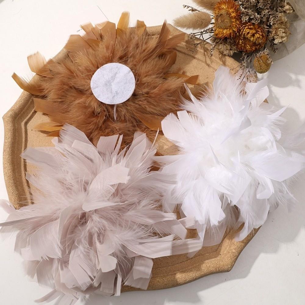 DIY Jewelry Simulated Flower Brooch Accessories Feather Fake Flower for Pin  Wedding