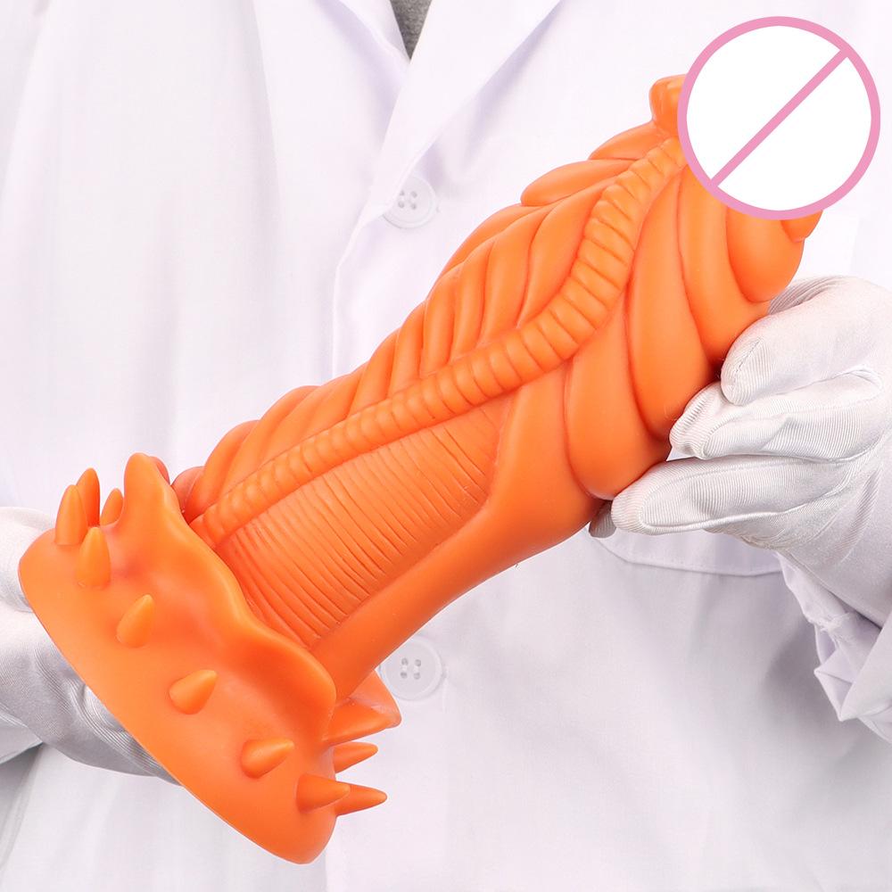 Antrenor de expansiune anal moale din silicon lichid super mare cu gălbenuș de ou cu dop anal neregulat și penis mare pentru uz sexual pentru adulți