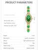 Watch with Green Quartz Small Rose Gold Watch for Women Women's Bracelet, Crystal, Cute, Stylish, Waterproof, Movement, Simple, Brand-Name,