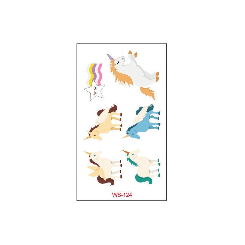 Cross Border Children's Cartoon Unicorn Tattoo Sticker Waterproof Long-lasting Fun Cute Sweat Resistant