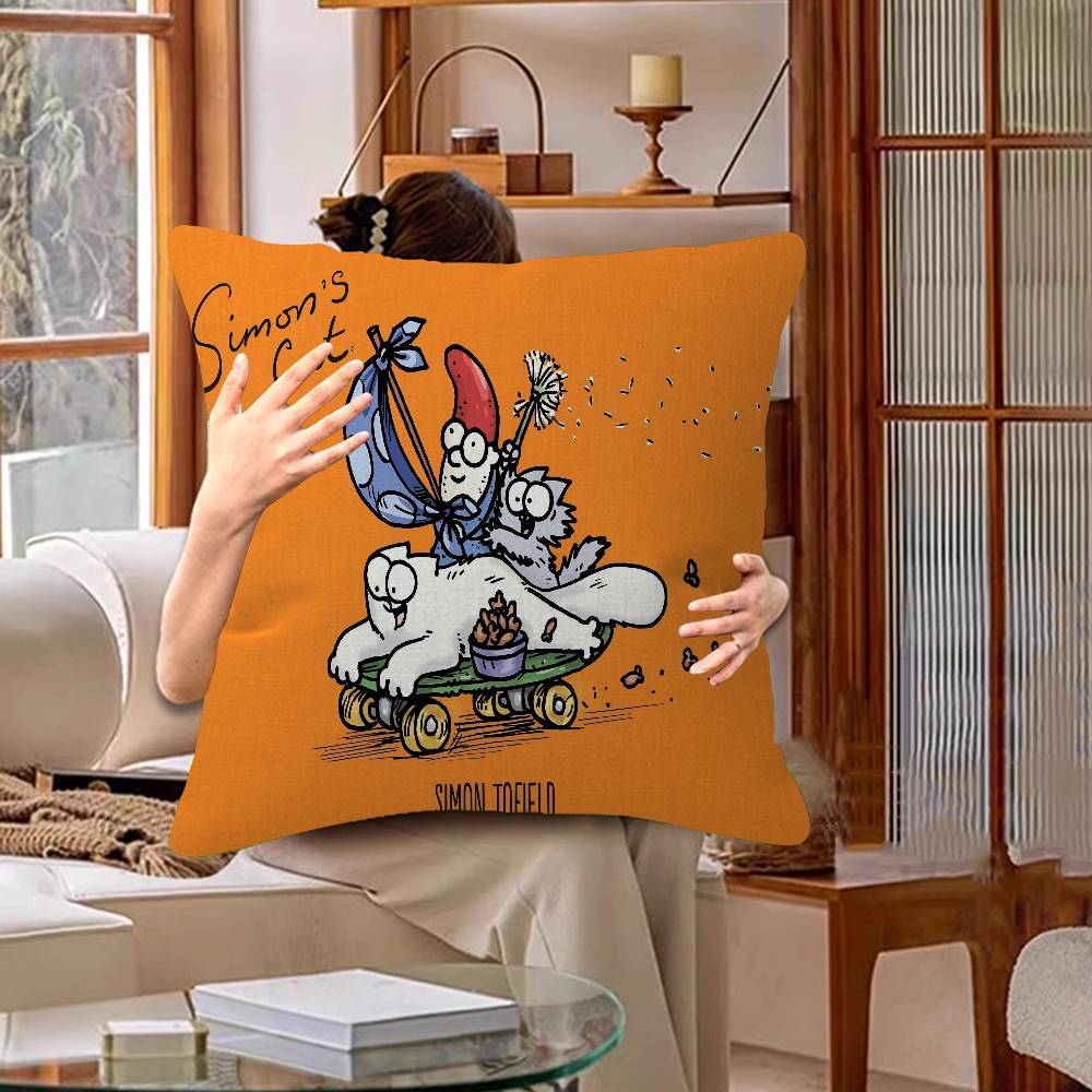Cartoon Simons Cat 45*45cm Cushion Cover Pillow Cover Decor Pillowcase Home Pillowcase For Couch Pillow
