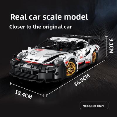 Compatibilidade Transfronteiriça 1:14 Blocos de Construção Porsche Montagem de Carro Esportivo Modelo Carro de Corrida Controle Remoto Brinquedo para Menino