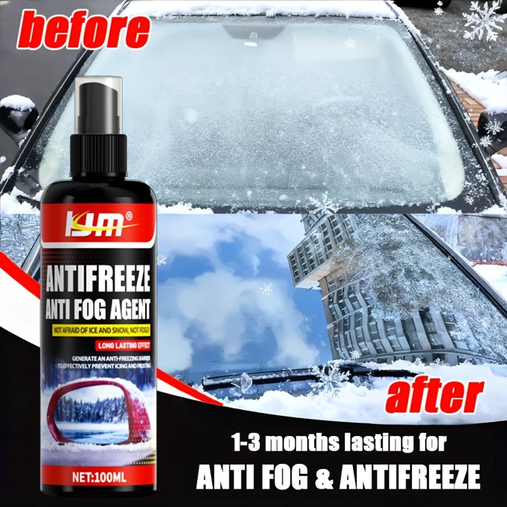 100ml Multi-Purpose Winter Glass Anti-Freeze & Fog Spray, Car Windshield Defogging Solution for Rainy, Foggy, Snowy Conditions,