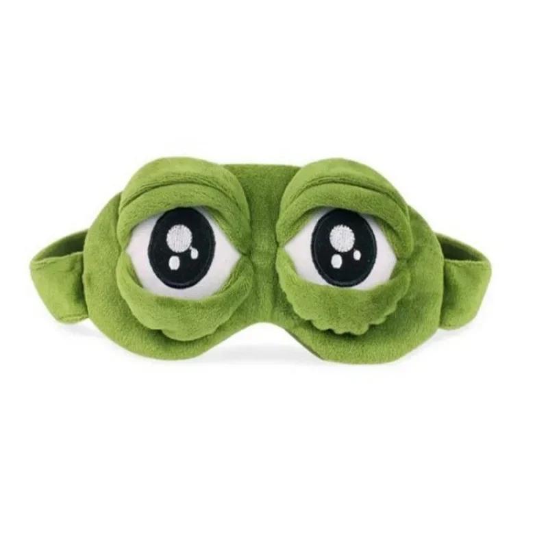 Maschera per Occhi Ombreggiante Donna Uomo Morbida Portatile Benda da Viaggio Maschera Occhi Rana Triste 3D Copertura Ombreggia Occhi Naturale per Dormire
