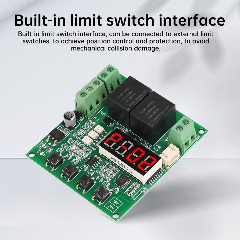 DC12V/24V Controller Drive Module Motor Forward Reverse With Limit Timing Overcurrent Blocking Protection Delay Control Module