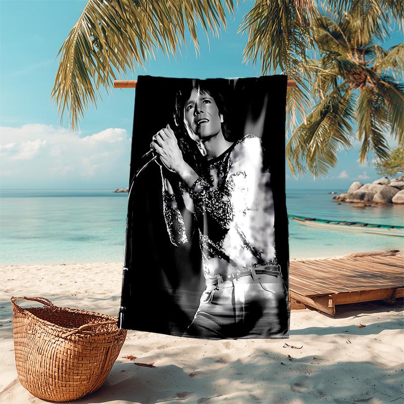 Proof Beach Towel with Singer Cliff Richard Pattern - Soft,absorbent,quick-drying,machine Washable - Perfect for Swimming,camping,bathing